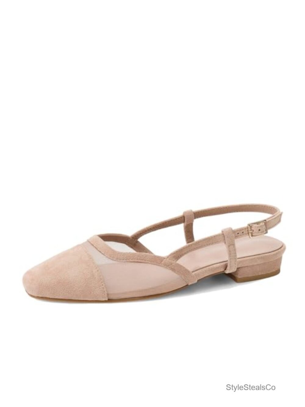 Slingback Flats Round Toe Low Heel Dress Sandals